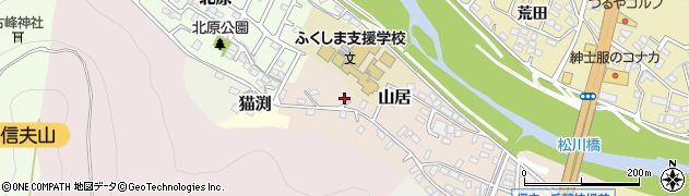 福島県福島市山居134周辺の地図