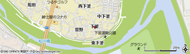 福島県福島市本内下釜周辺の地図