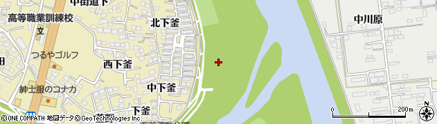 福島県福島市本内東下釜周辺の地図