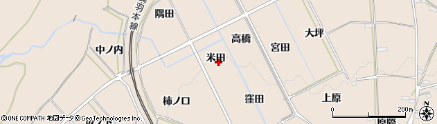 福島県福島市町庭坂米田周辺の地図