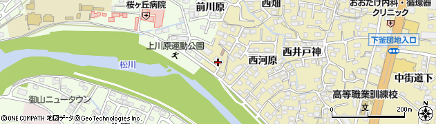 福島県福島市本内西河原周辺の地図