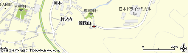 福島県福島市岡島（源氏山）周辺の地図