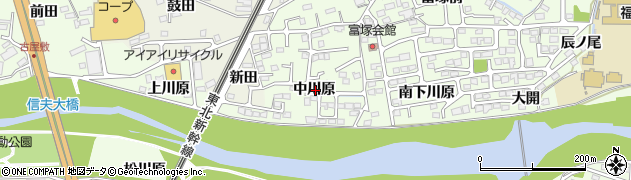 福島県福島市丸子（中川原）周辺の地図