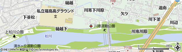福島県福島市北沢又（川寒川原）周辺の地図