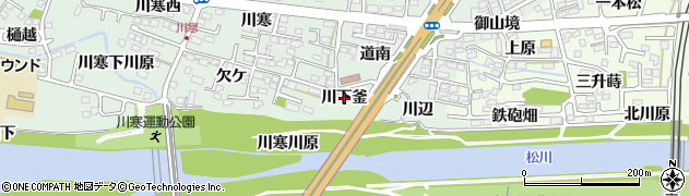 福島県福島市北沢又（川下釜）周辺の地図