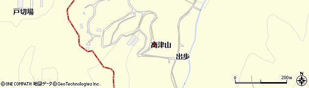 福島県伊達市保原町高成田高津山周辺の地図