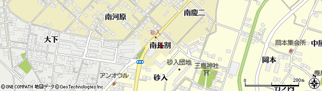 福島県福島市本内南長割周辺の地図
