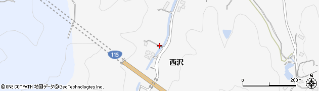 福島県伊達市保原町柱田（西沢）周辺の地図