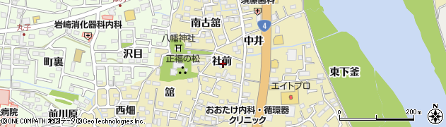 福島県福島市本内社前周辺の地図