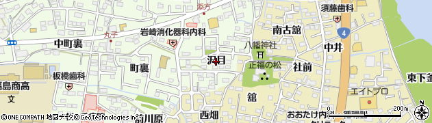 福島県福島市丸子（沢目）周辺の地図