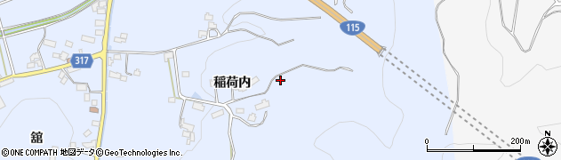 福島県伊達市保原町富沢稲荷内101周辺の地図