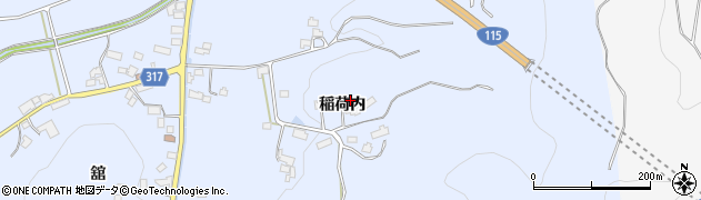 福島県伊達市保原町富沢稲荷内周辺の地図