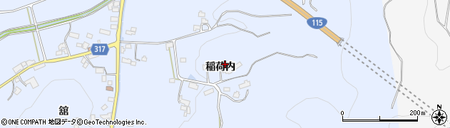 福島県伊達市保原町富沢（稲荷内）周辺の地図