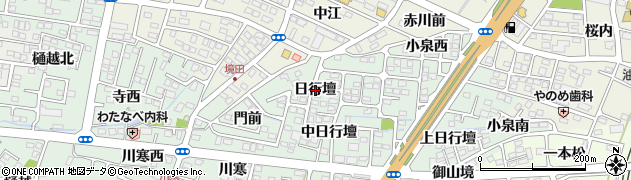 福島県福島市北沢又（日行壇）周辺の地図