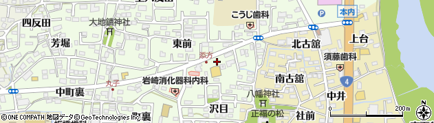 福島県福島市丸子（漆方）周辺の地図