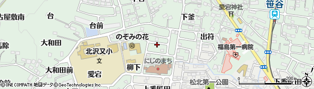 福島県福島市北沢又下台前周辺の地図