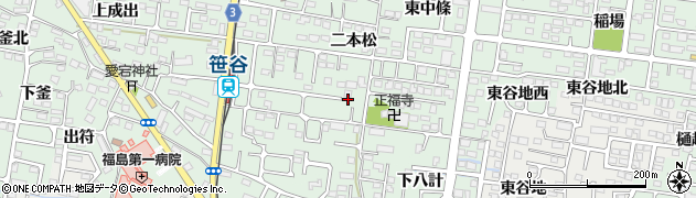 福島県福島市笹谷三本松周辺の地図