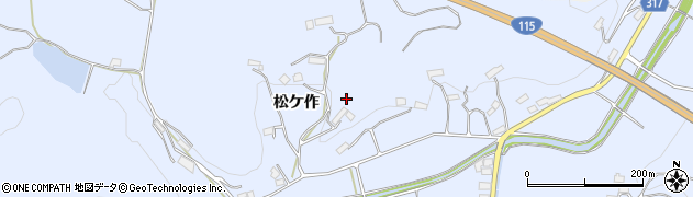 福島県伊達市保原町富沢松ケ作32周辺の地図