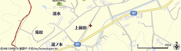 福島県伊達市保原町高成田上前田周辺の地図