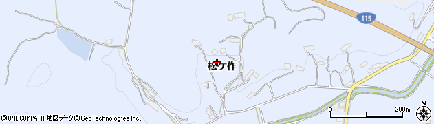福島県伊達市保原町富沢松ケ作周辺の地図