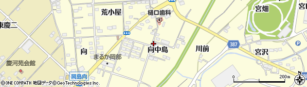 福島県福島市岡島（向中島）周辺の地図