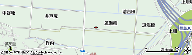 福島県福島市大笹生道海檀周辺の地図