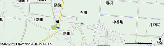 福島県福島市大笹生石田周辺の地図