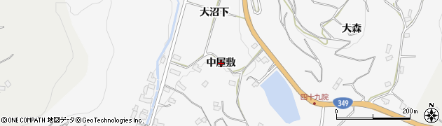 福島県伊達市保原町柱田（中屋敷）周辺の地図