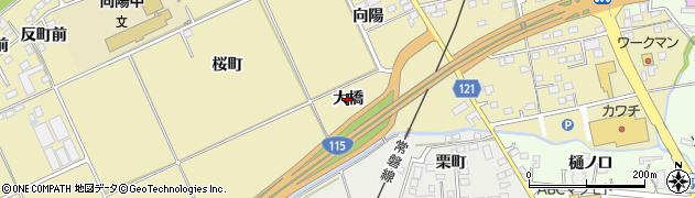 福島県相馬市中野（大橋）周辺の地図