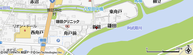 福島県福島市鎌田（新舘）周辺の地図
