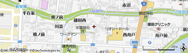 福島県福島市鎌田（町）周辺の地図