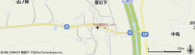 福島県伊達市霊山町中川高畑周辺の地図