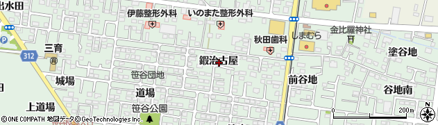 福島県福島市笹谷鍜治古屋周辺の地図