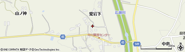 福島県伊達市霊山町中川（愛宕下）周辺の地図