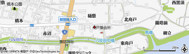 福島県福島市鎌田（向舟戸）周辺の地図