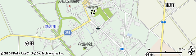 新潟県阿賀野市分田周辺の地図