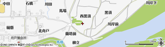 福島県福島市鎌田（西黒須）周辺の地図