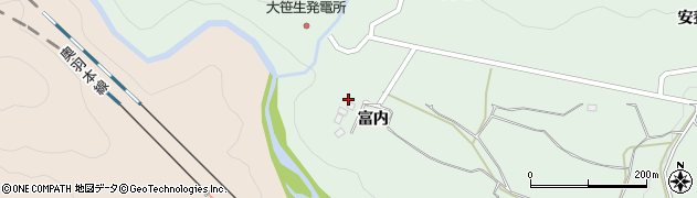 福島県福島市大笹生（富内）周辺の地図
