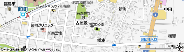 福島県福島市鎌田周辺の地図