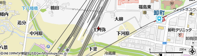 福島県福島市鎌田（土阿弥）周辺の地図