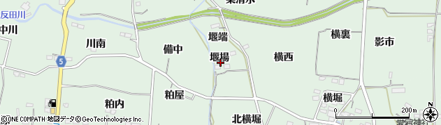 福島県福島市大笹生堰場周辺の地図