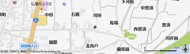 福島県福島市鎌田（川田）周辺の地図