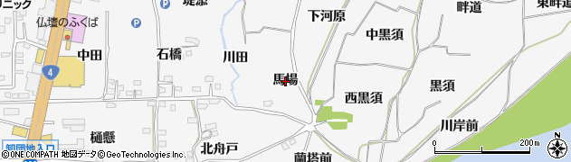 福島県福島市鎌田馬場周辺の地図