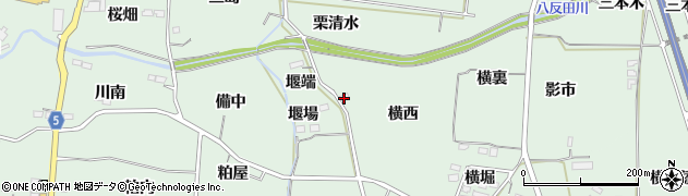 福島県福島市大笹生（横西）周辺の地図