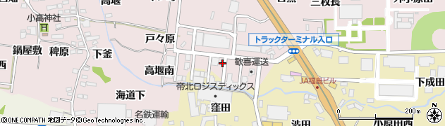 福島県福島市飯坂町平野（若狭小屋）周辺の地図