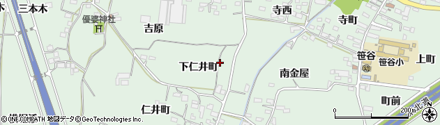 福島県福島市笹谷（下仁井町）周辺の地図