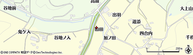 福島県伊達市保原町高成田山田周辺の地図