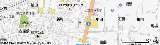 福島県福島市鎌田矢倉周辺の地図