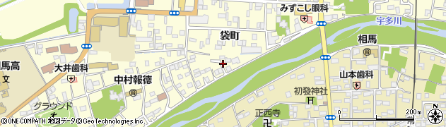 福島県相馬市中村（袋町）周辺の地図