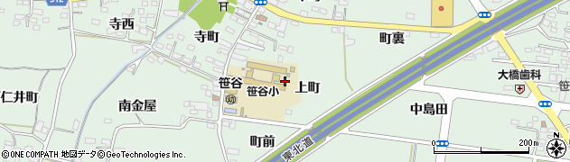 福島県福島市笹谷（上町）周辺の地図